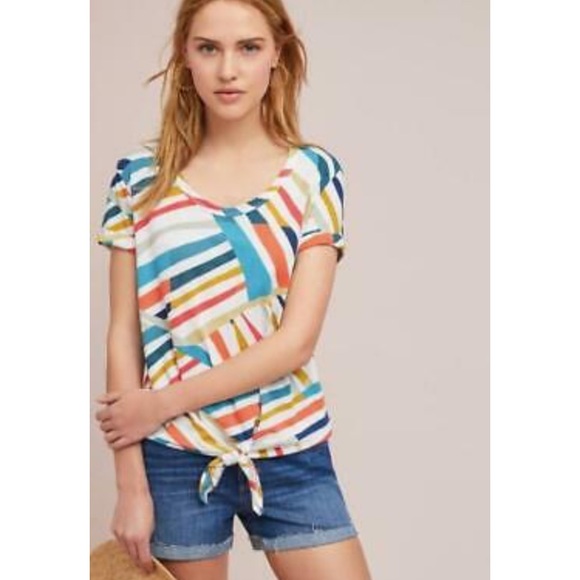 NWT Anthropologie T.la Kalindi Tied Tee - Picture 1 of 7